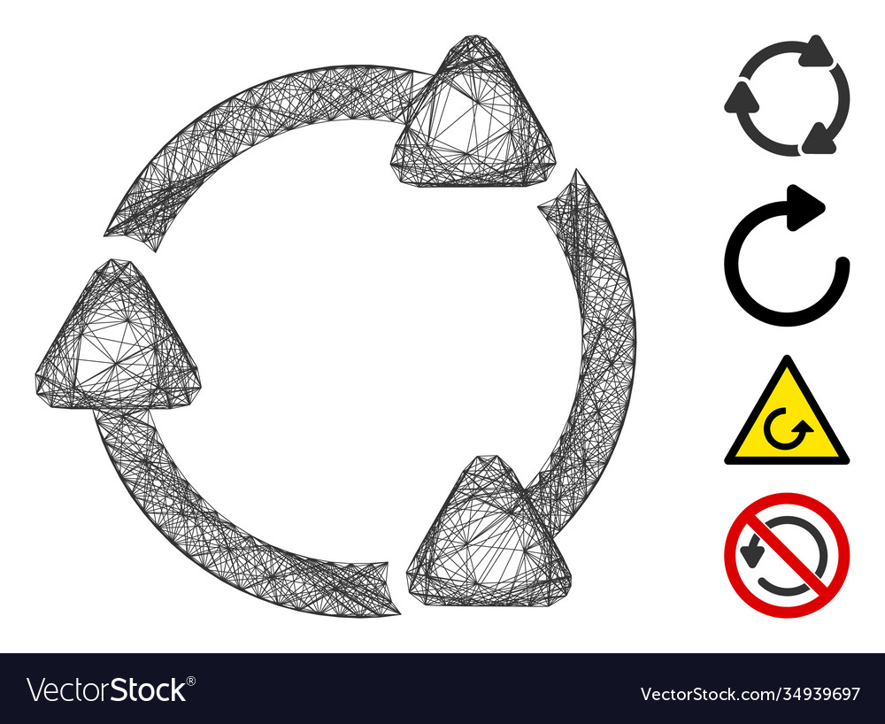 Linear rotate cw mesh Vector Image Linear rotate cw mesh