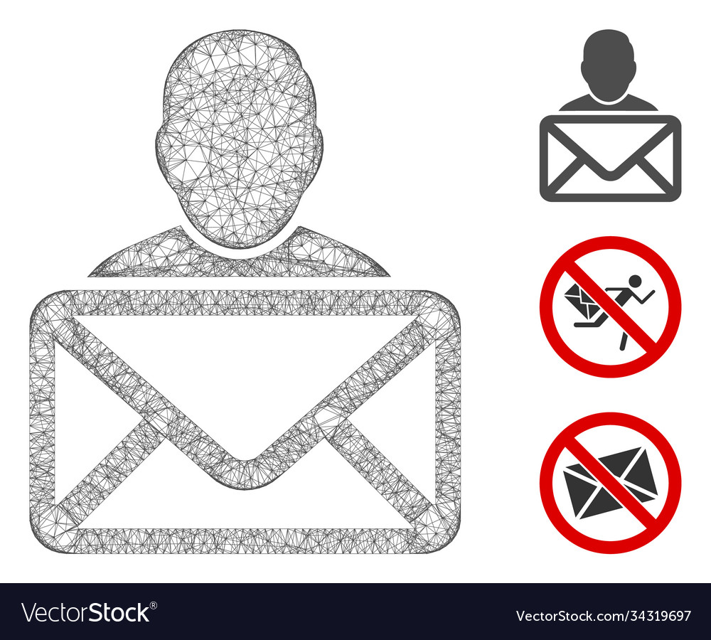 Mail recipient polygonal web mesh vector image Mail recipient polygonal web mesh