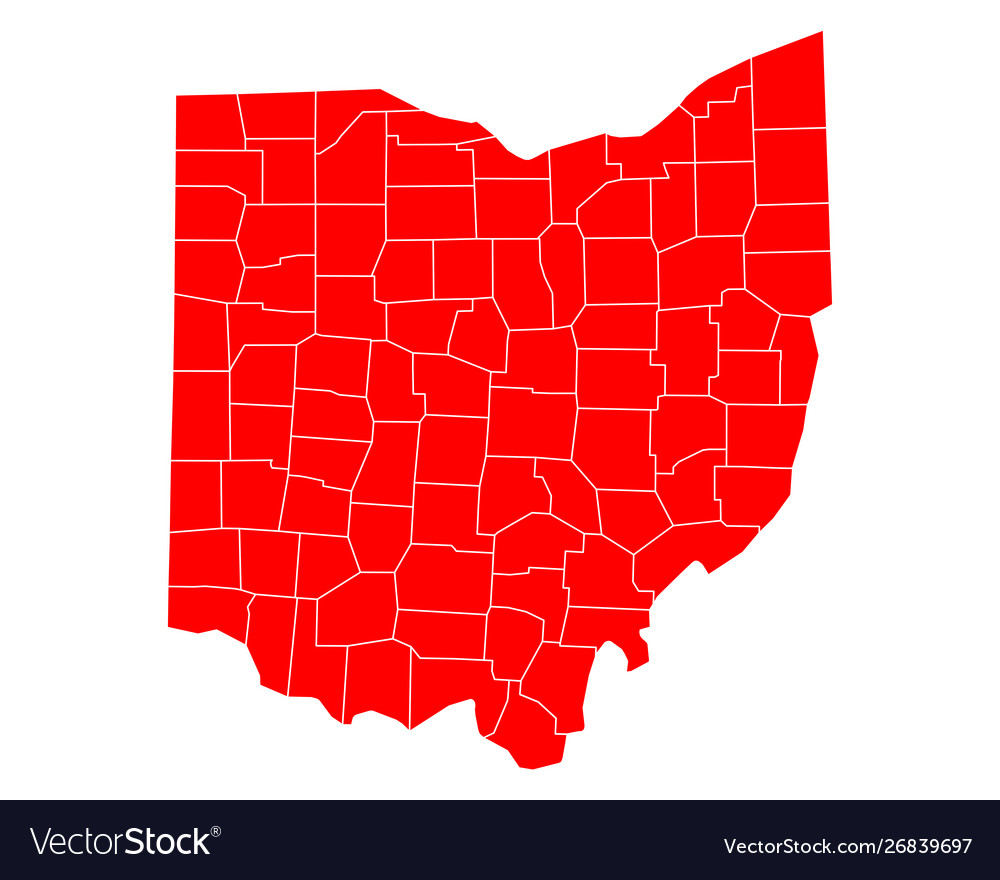 Map ohio Royalty Free Vector Image - VectorStock