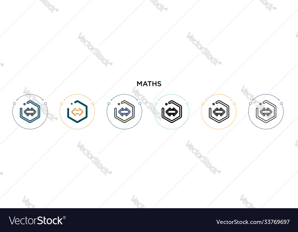 Maths sign if and icon in filled thin line Vector Image Maths sign if and icon in filled thin line
