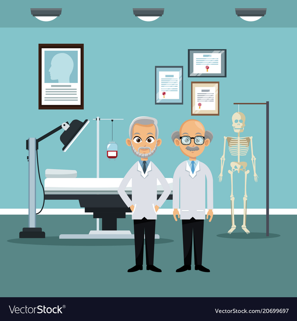 Medical teamwork at office Royalty Free Vector Image