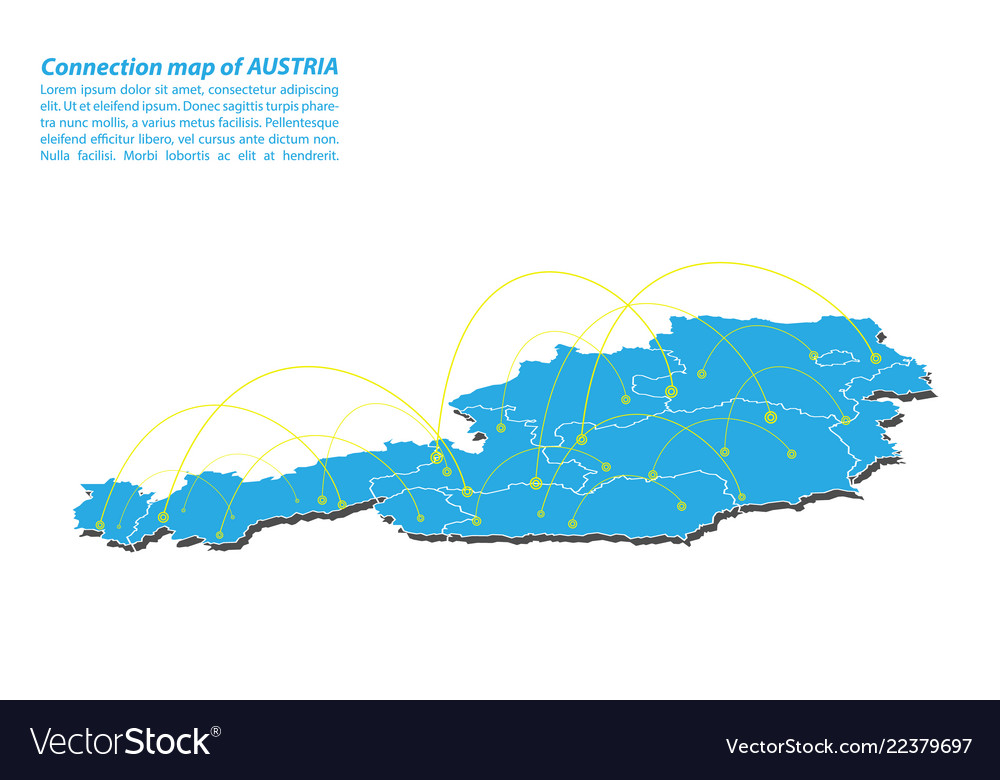 Modern of austria map connections network design Vector Image