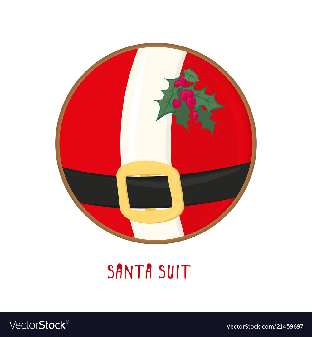 Santa cartoon flat labelprint winter new year vector image Santa cartoon flat labelprint winter new year