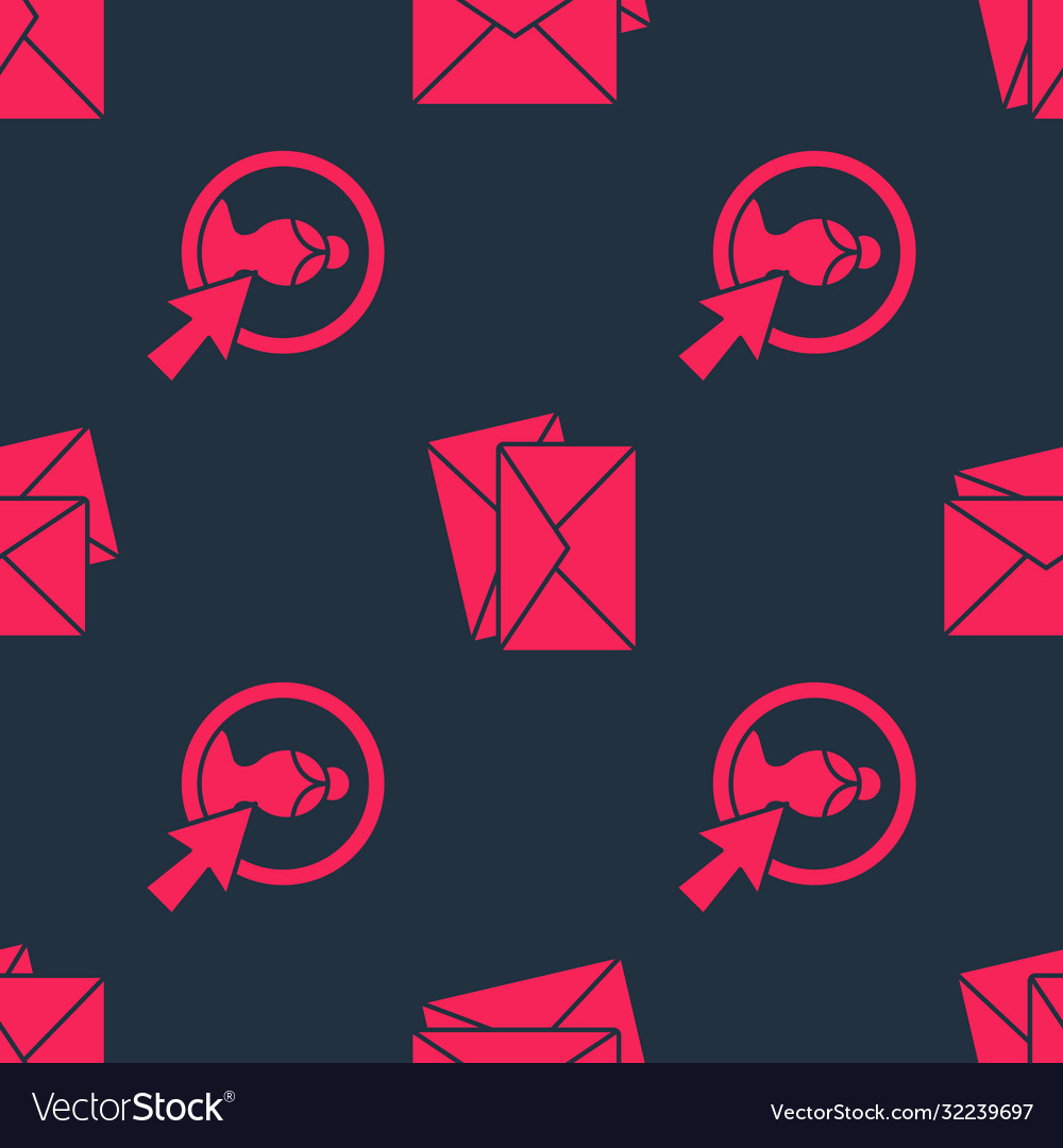 Set create account screen and envelope on seamless vector image Set create account screen and envelope on seamless