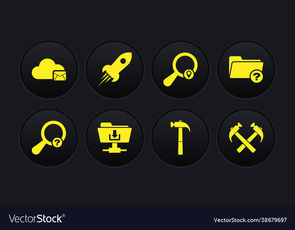 Set unknown search directory ftp folder download vector image Set unknown search directory ftp folder download
