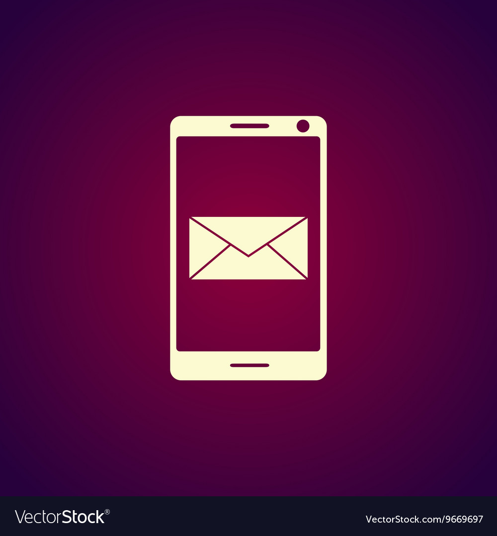 Smartphone email or sms icon mobile mail sign