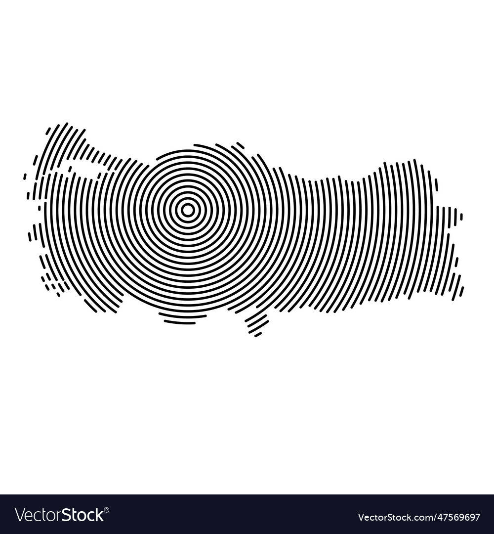 Turkey Map Country From Futuristic Concentric Vector Image