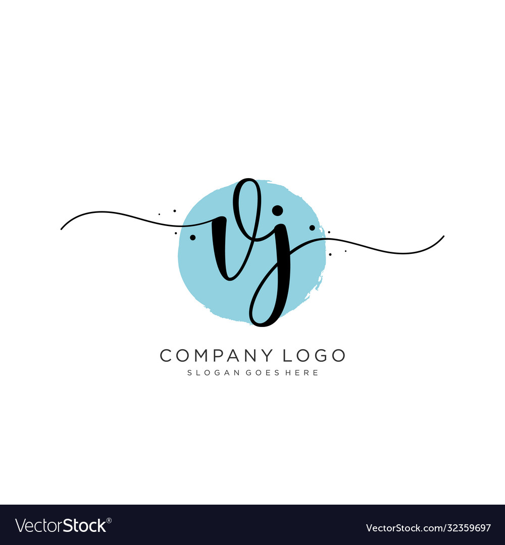 Vj initial handwriting logo design