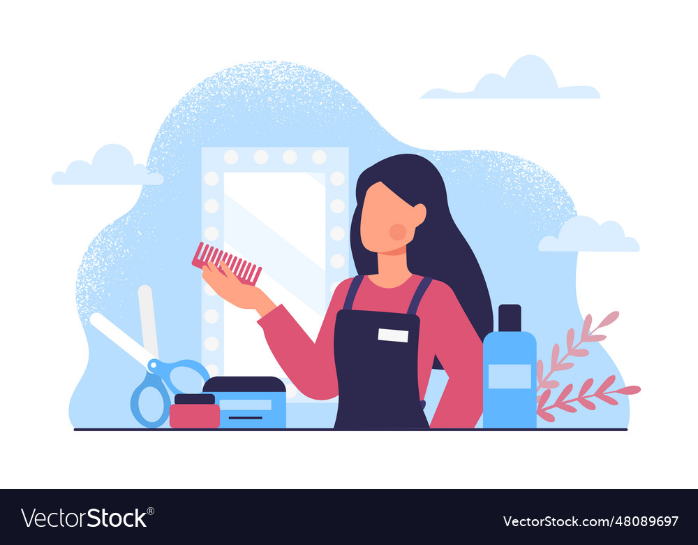 Frau im Schönheitssalon-Konzept vector image Frau im Schönheitssalon-Konzept