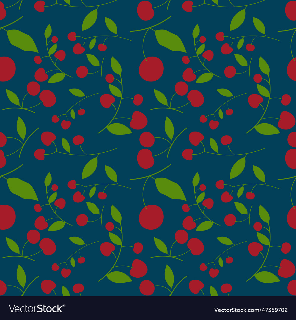 Abstract red cherry seamless pattern background Vector Image Abstract red cherry seamless pattern background