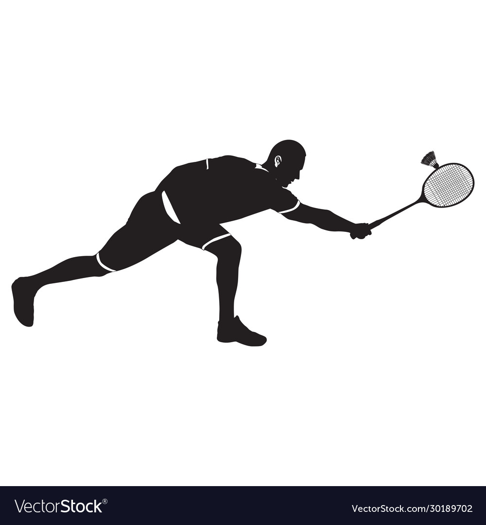 Badminton player with racket and shuttlecock vector image Badminton player with racket and shuttlecock