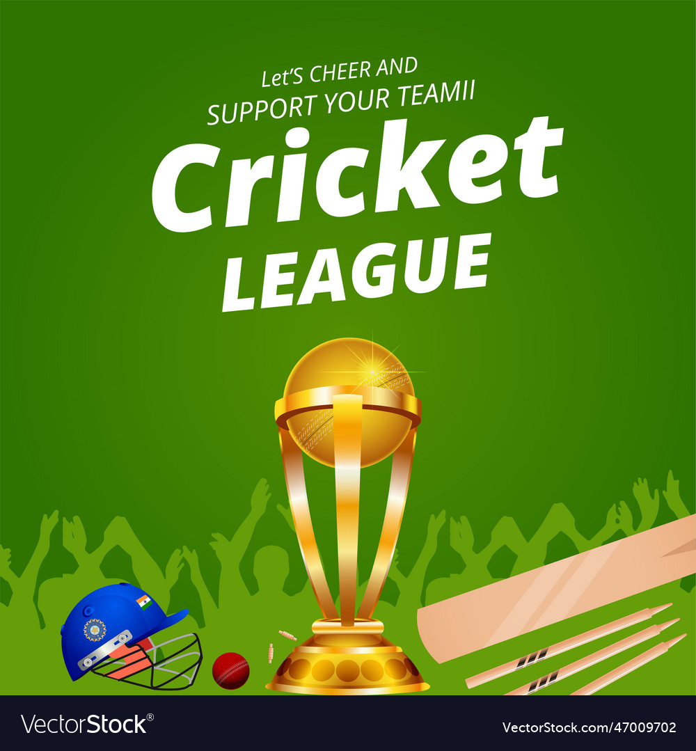 Banner design of cricket championship template Vector Image