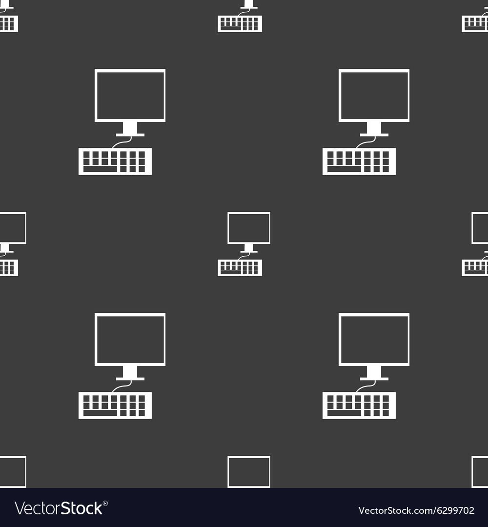 Computer monitor and keyboard icon seamless