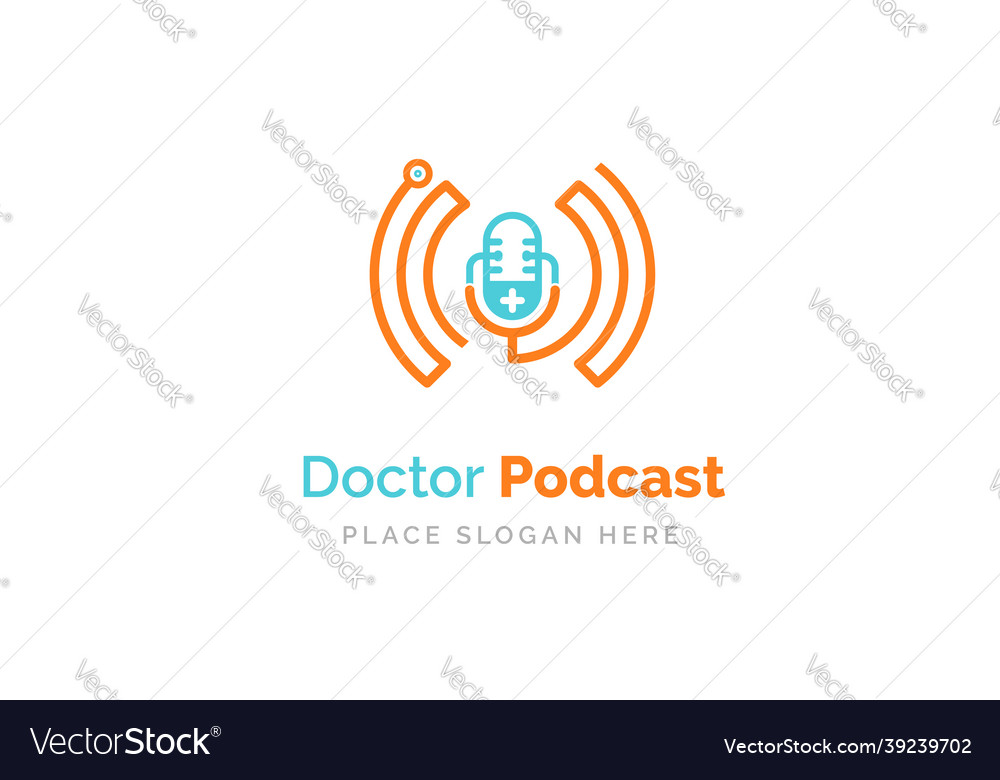 Doctor podcast logo design stethoscope