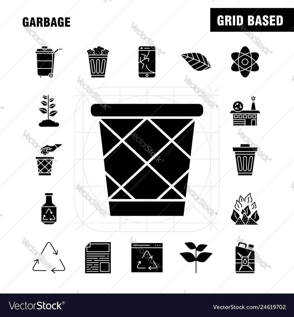 Garbage solid glyph icon for web print and mobile