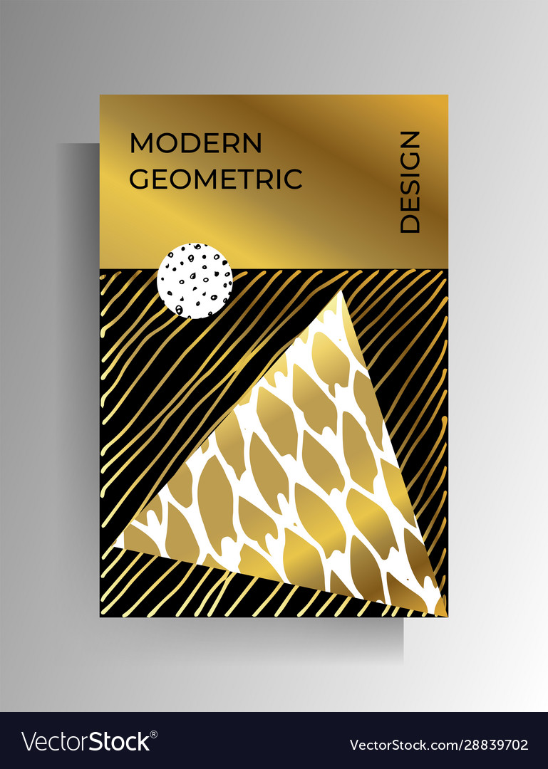 Geometric design for cover poster gold black white