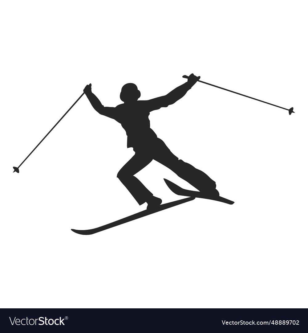 Ice ski silhouette