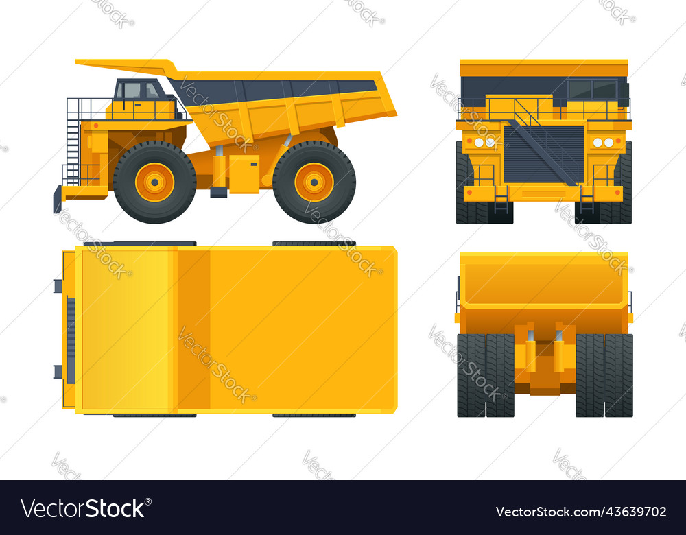 Large Quarry Dump Truck Template On White Vector Image