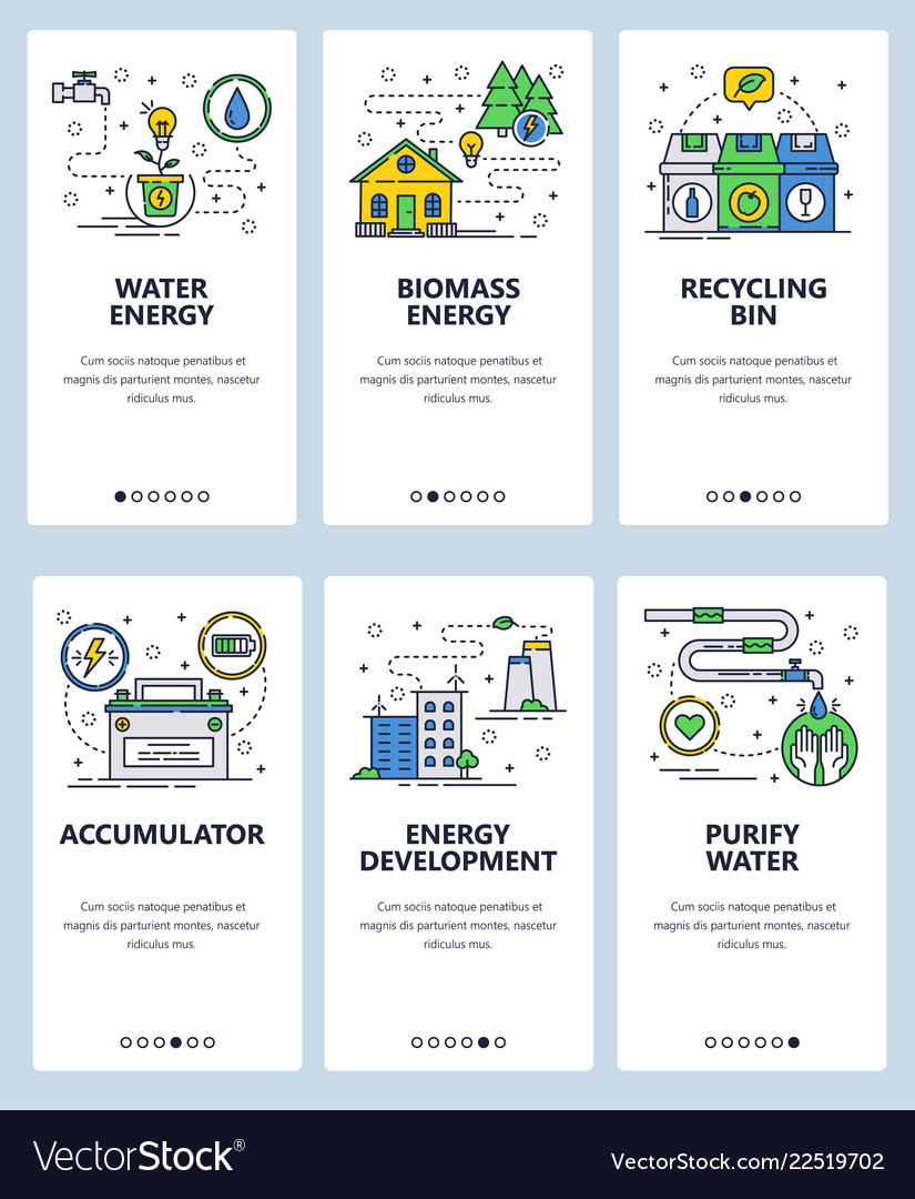 Line art web and mobile app template set