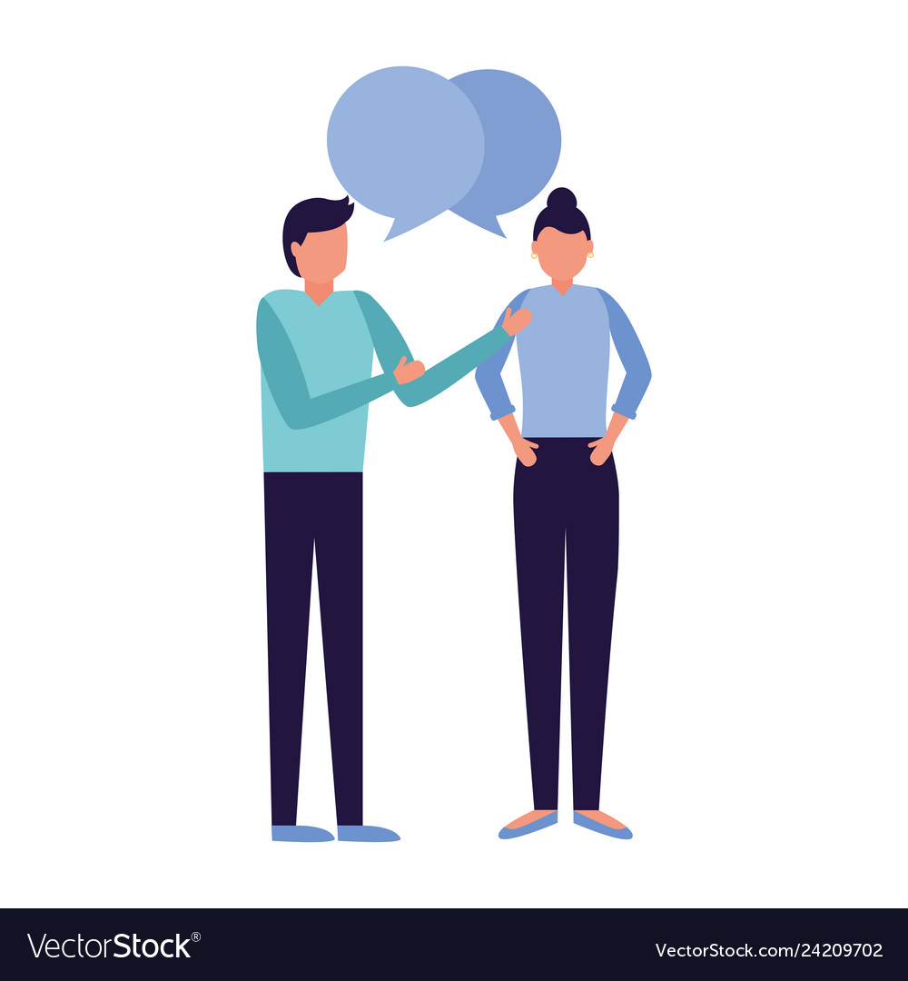 Man and woman talk speech bubble Royalty Free Vector Image