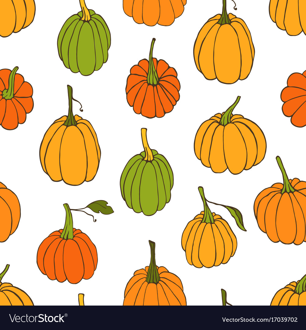 Pattern with pumpkins Royalty Free Vector Image