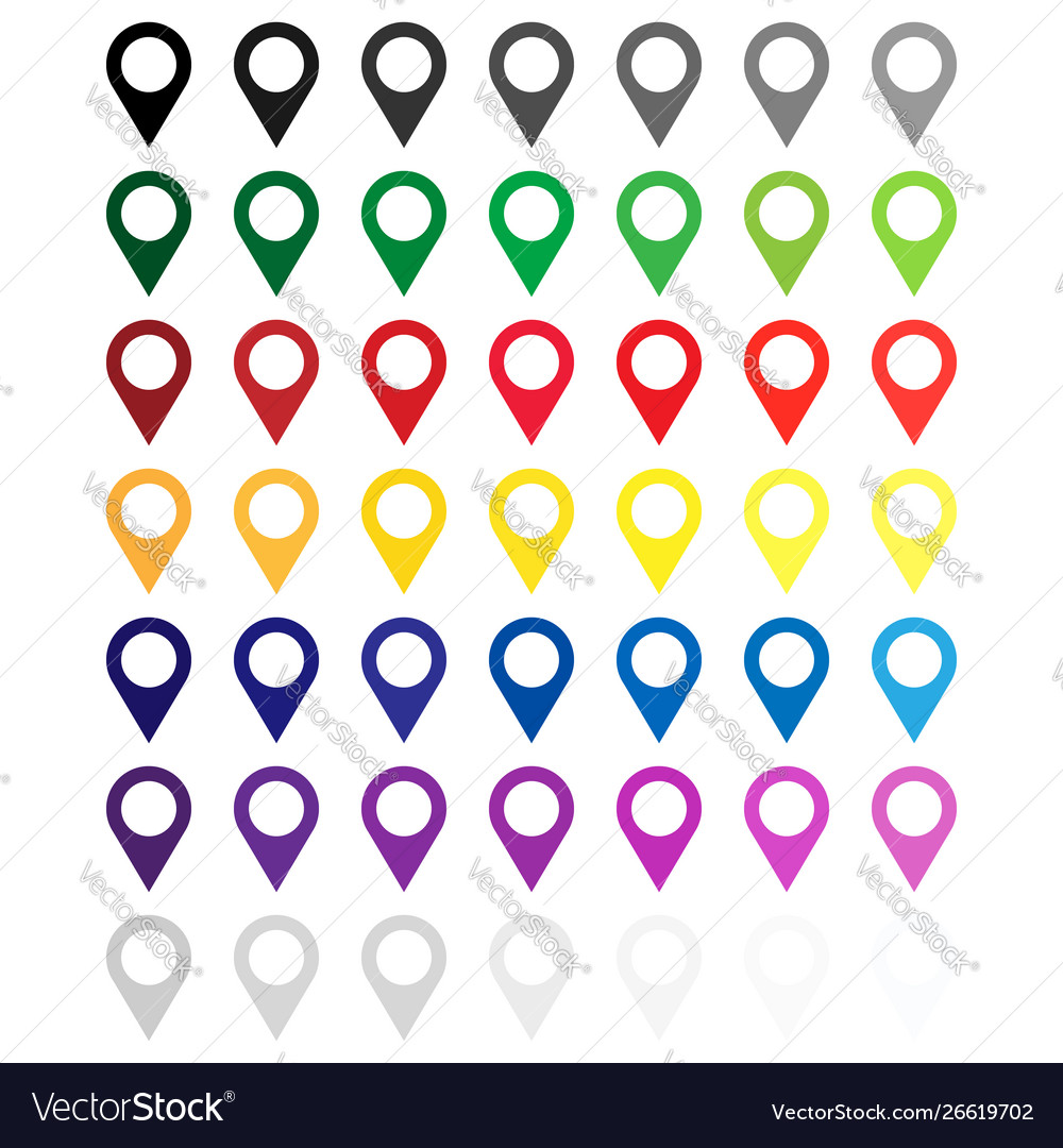 Set map pointers isolated on white background vector image Set map pointers isolated on white background