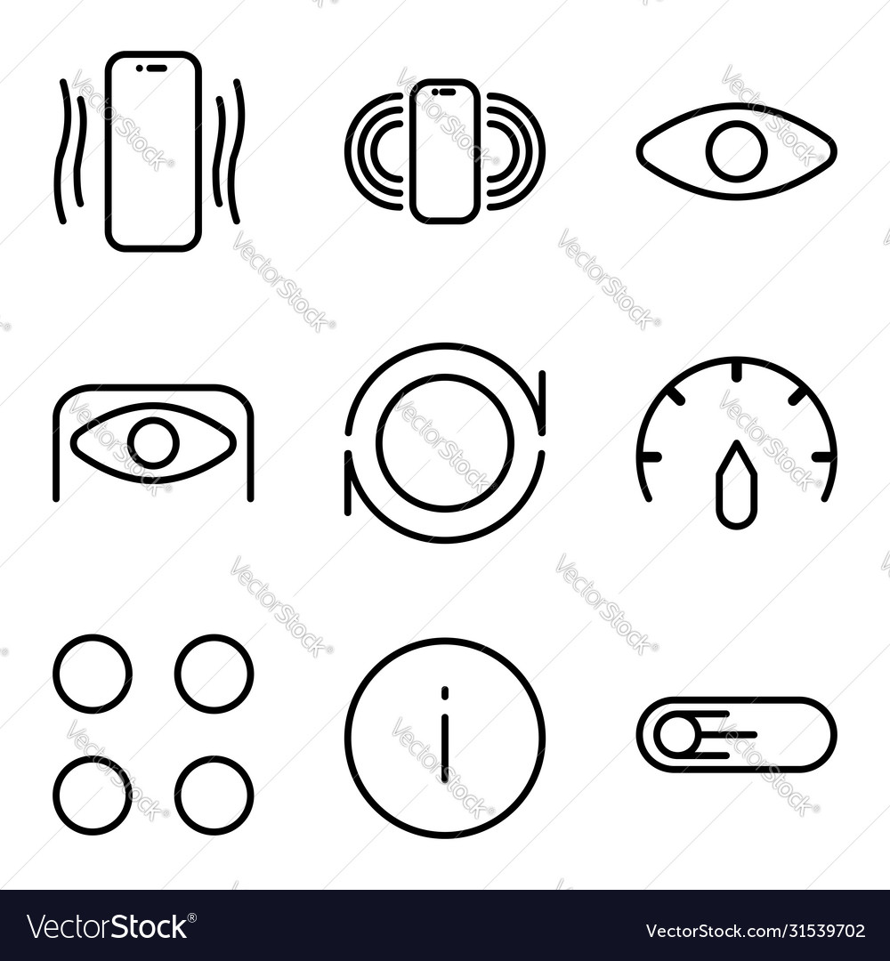 User interface outline icon set include vector image User interface outline icon set include