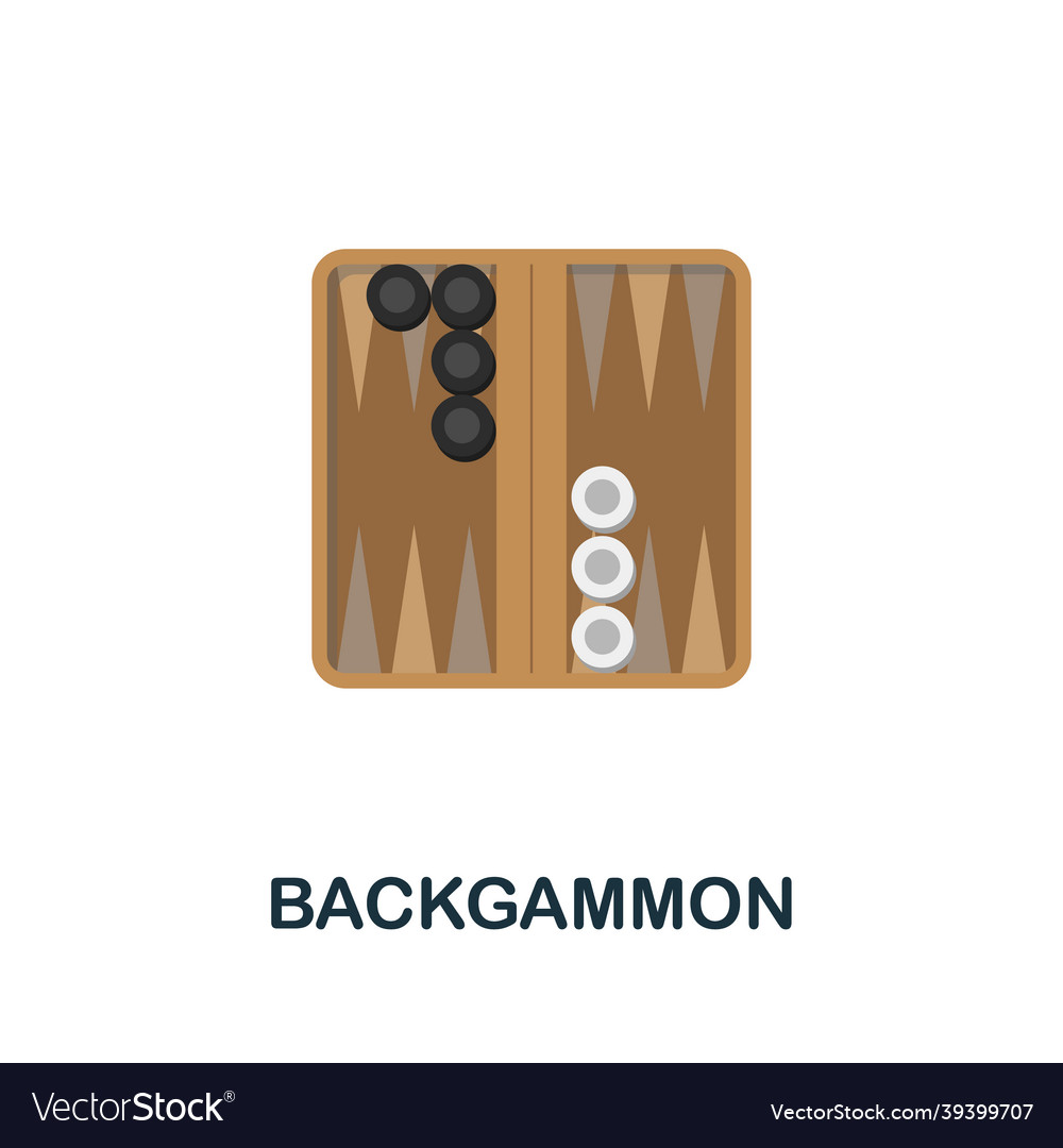 Backgammon icon flat sign element from table