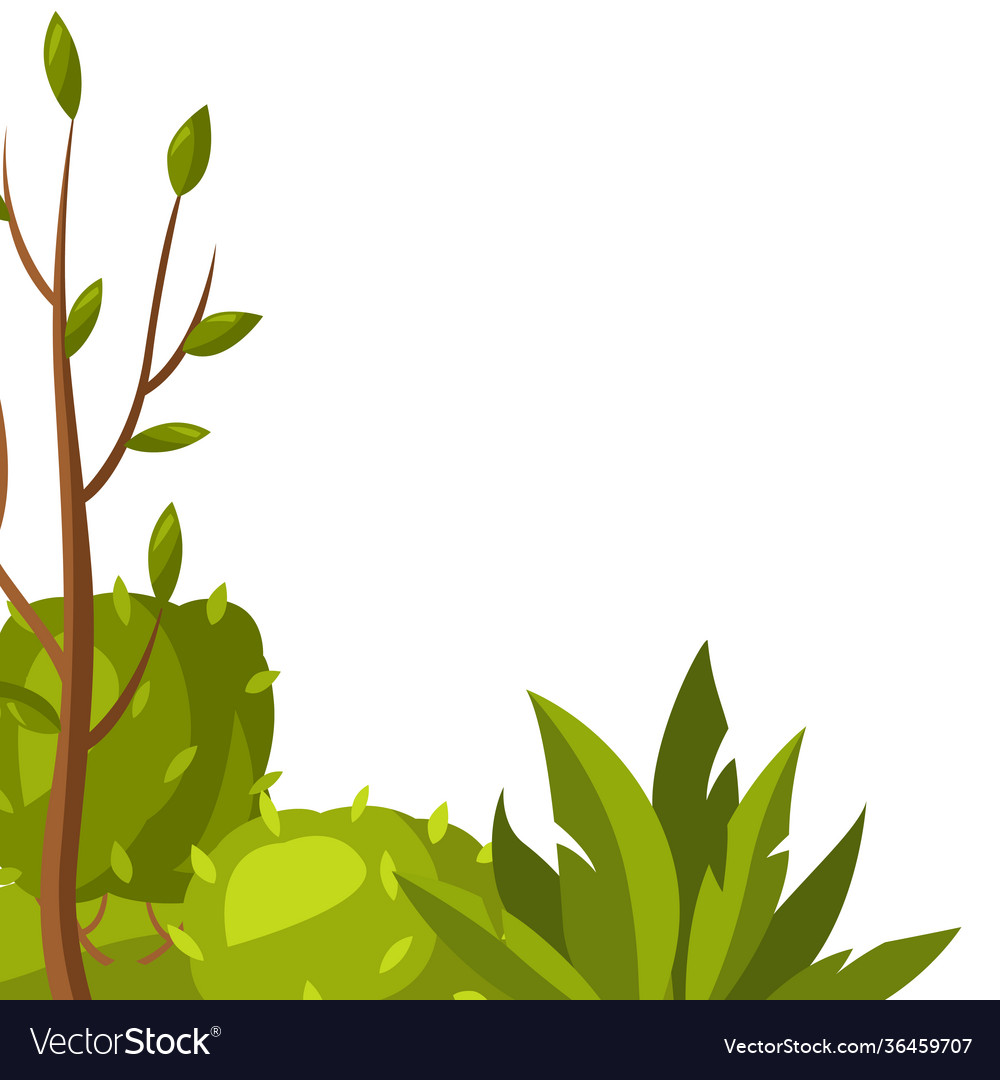 Background with tree and bushes vector image Background with tree and bushes