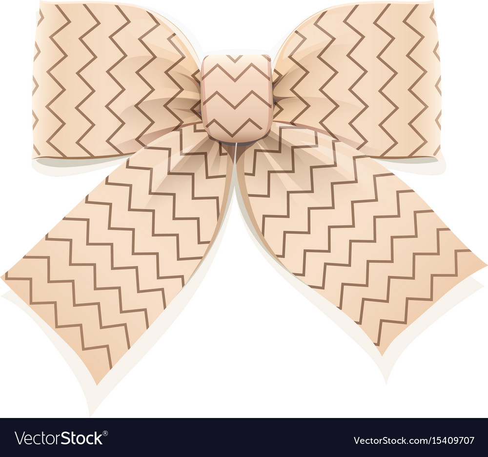 Beige bow decorative element Royalty Free Vector Image