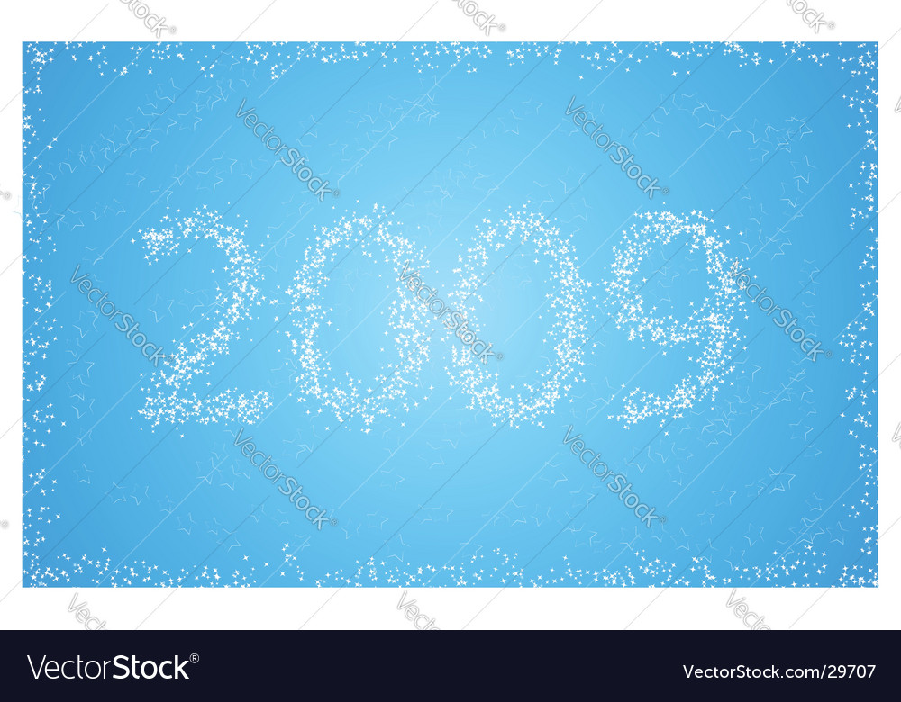 Blue new year card with inscription