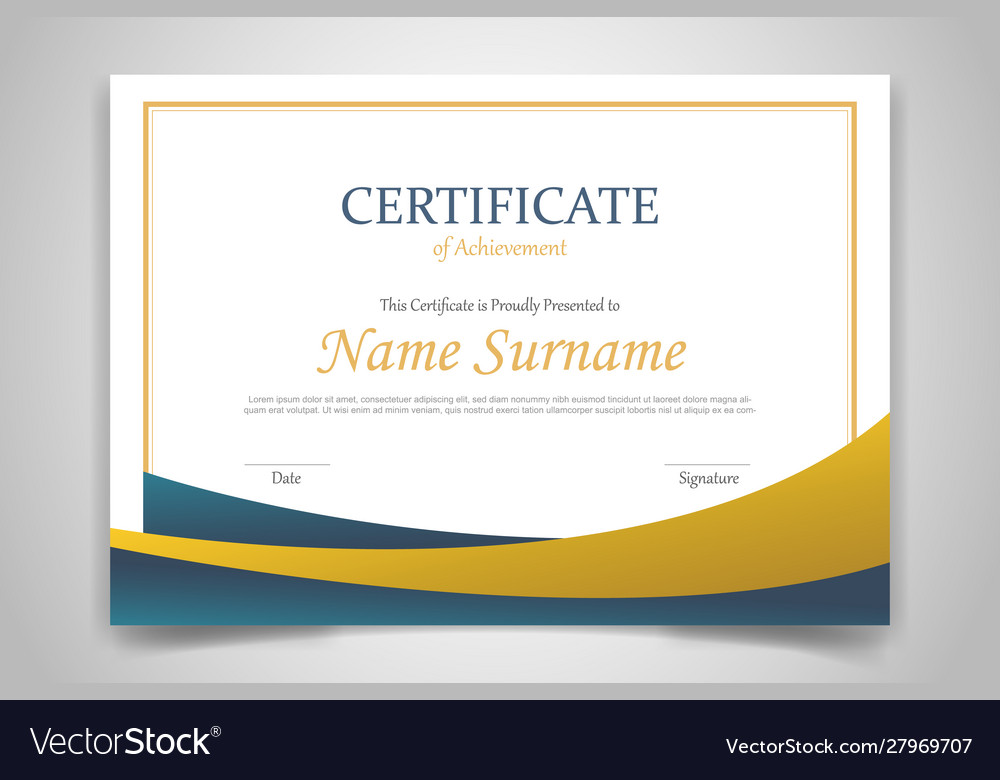 Certificate design template with golden and dark