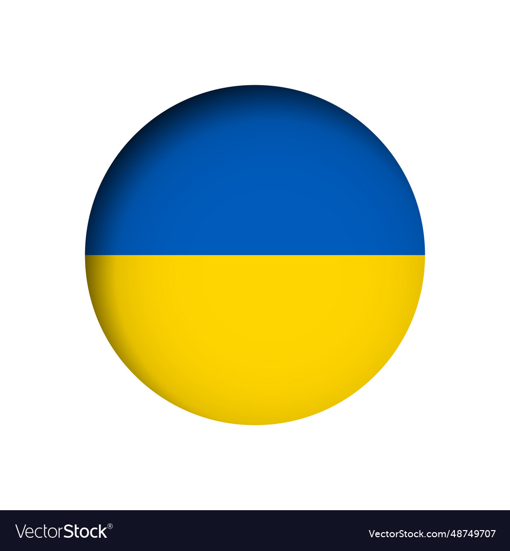 Circle flag of ukraine Royalty Free Vector Image