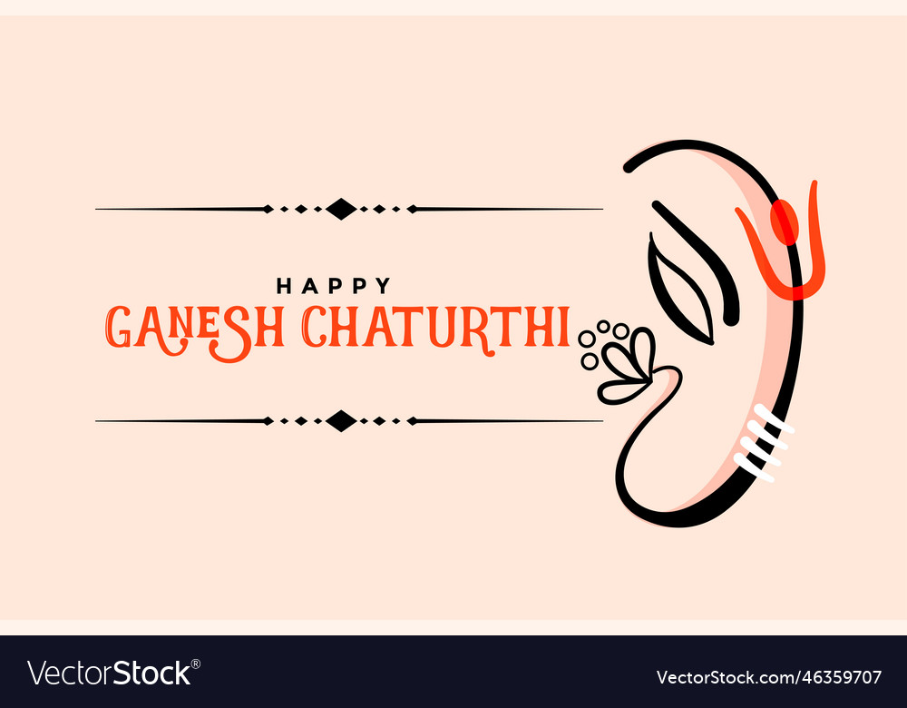 Happy ganesh chaturthi creative greeting card Vector Image