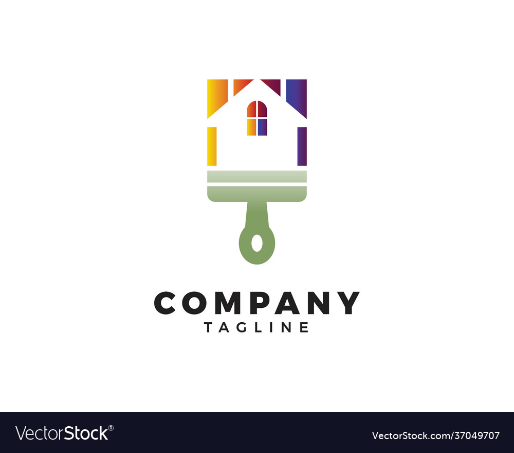 House painting logo template design Royalty Free Vector