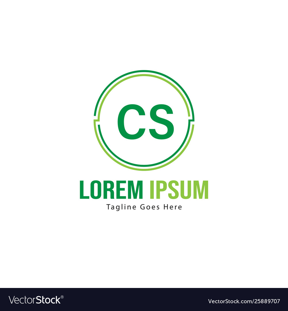 Initial cs logo template with modern frame