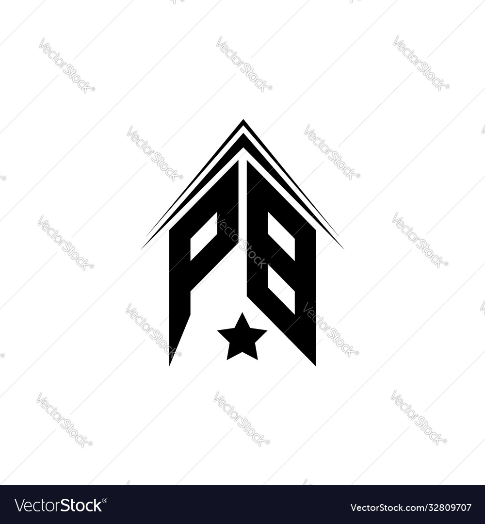 Initial pb logo design with shape style
