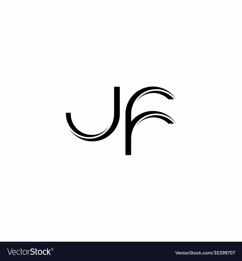 Jf logo monogram with slice rounded modern design