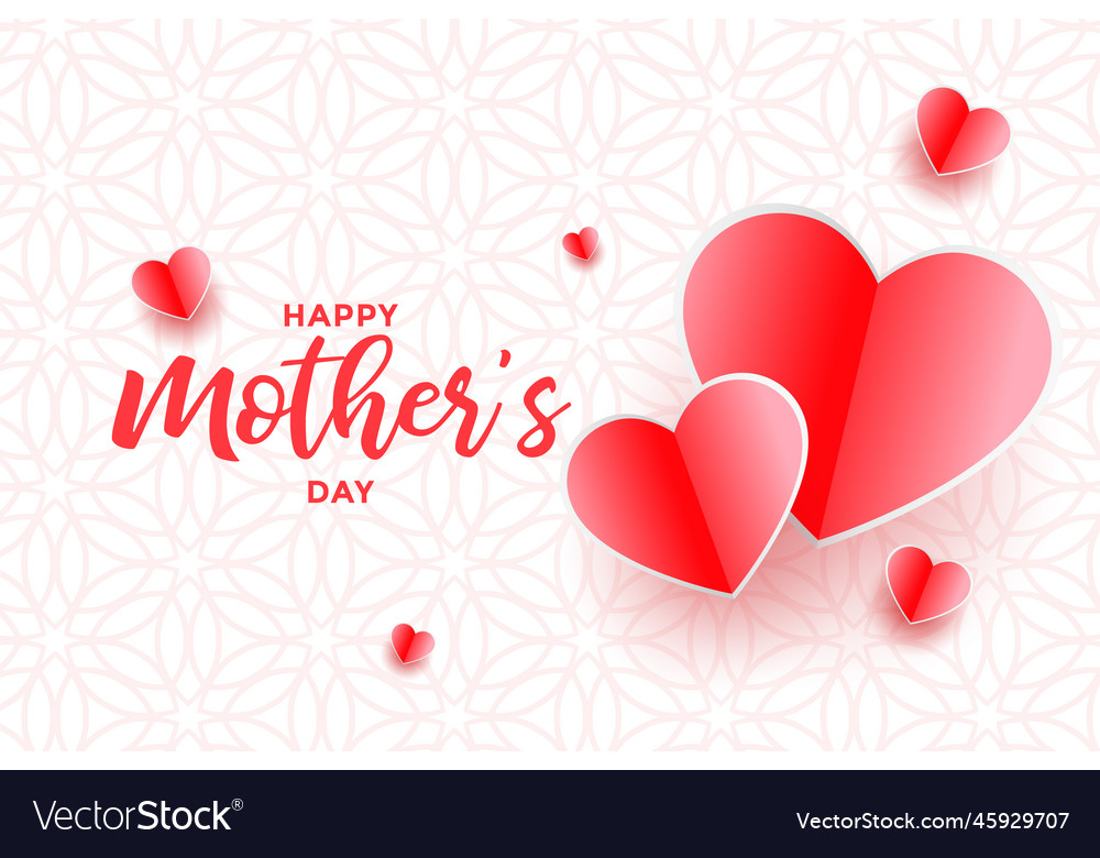 Lovely happy mothers day hearts background design Vector Image