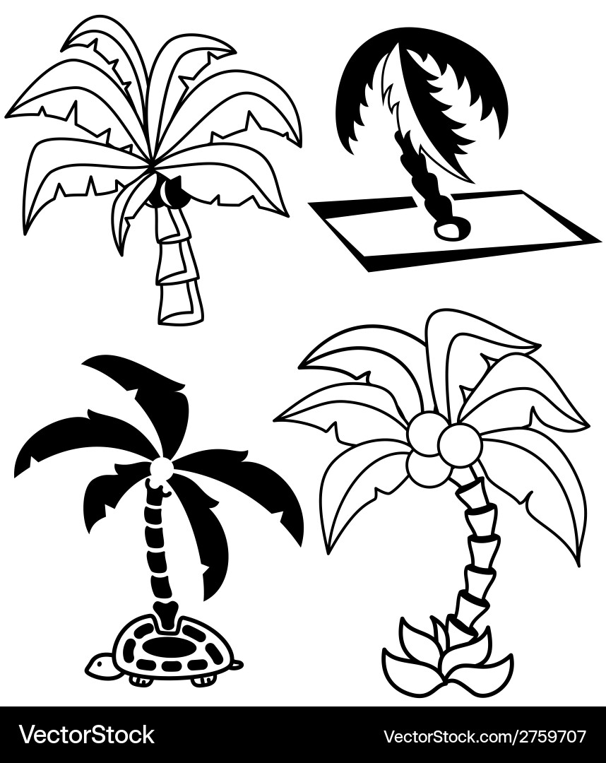 Palm trees set Royalty Free Vector Image - VectorStock