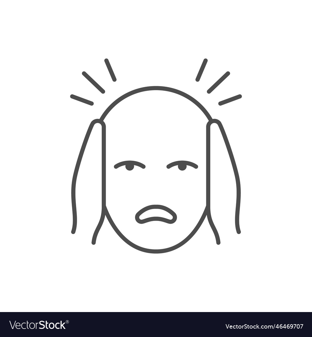 Person with headache line icon Royalty Free Vector Image