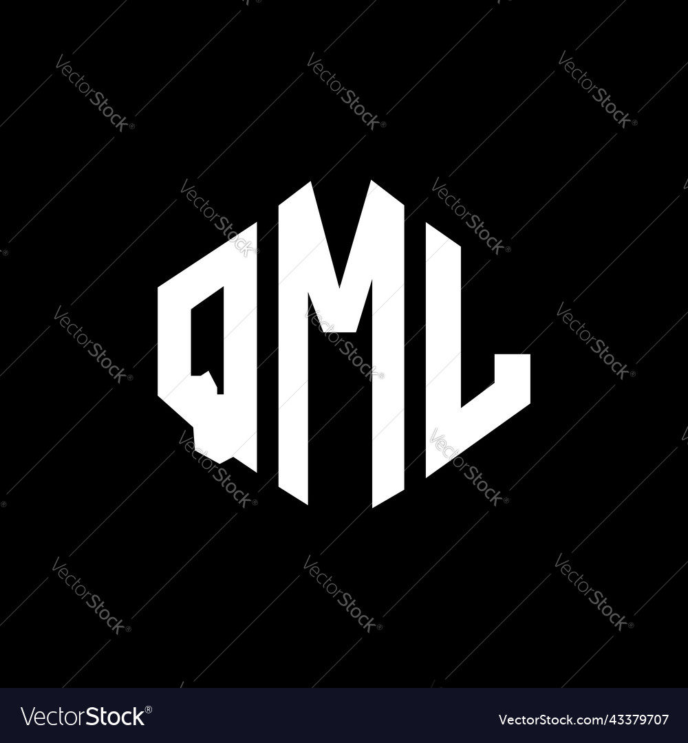 Qml letter logo design with polygon shape