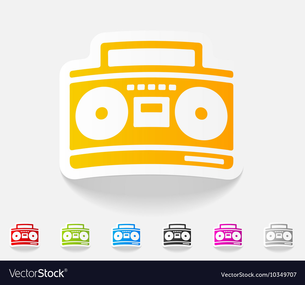 Realistic design element cassette recorder