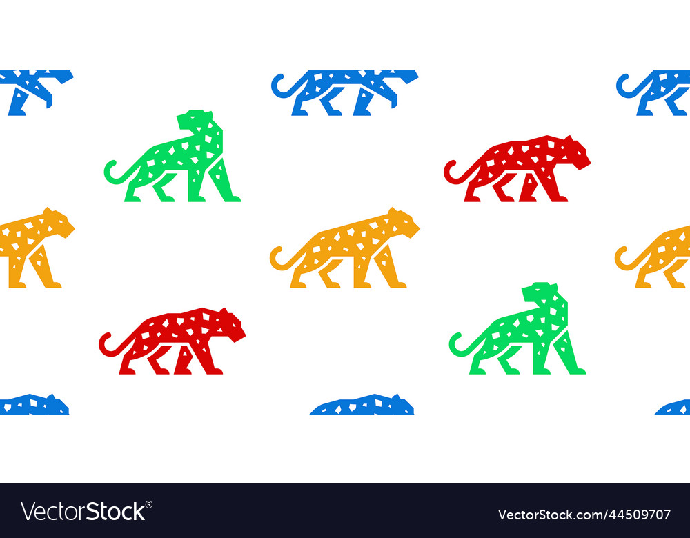 Seamless pattern with leopards