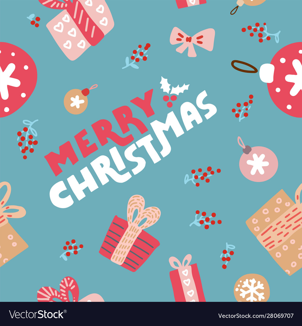 Seamless repeating pattern with textured christmas vector image Seamless repeating pattern with textured christmas