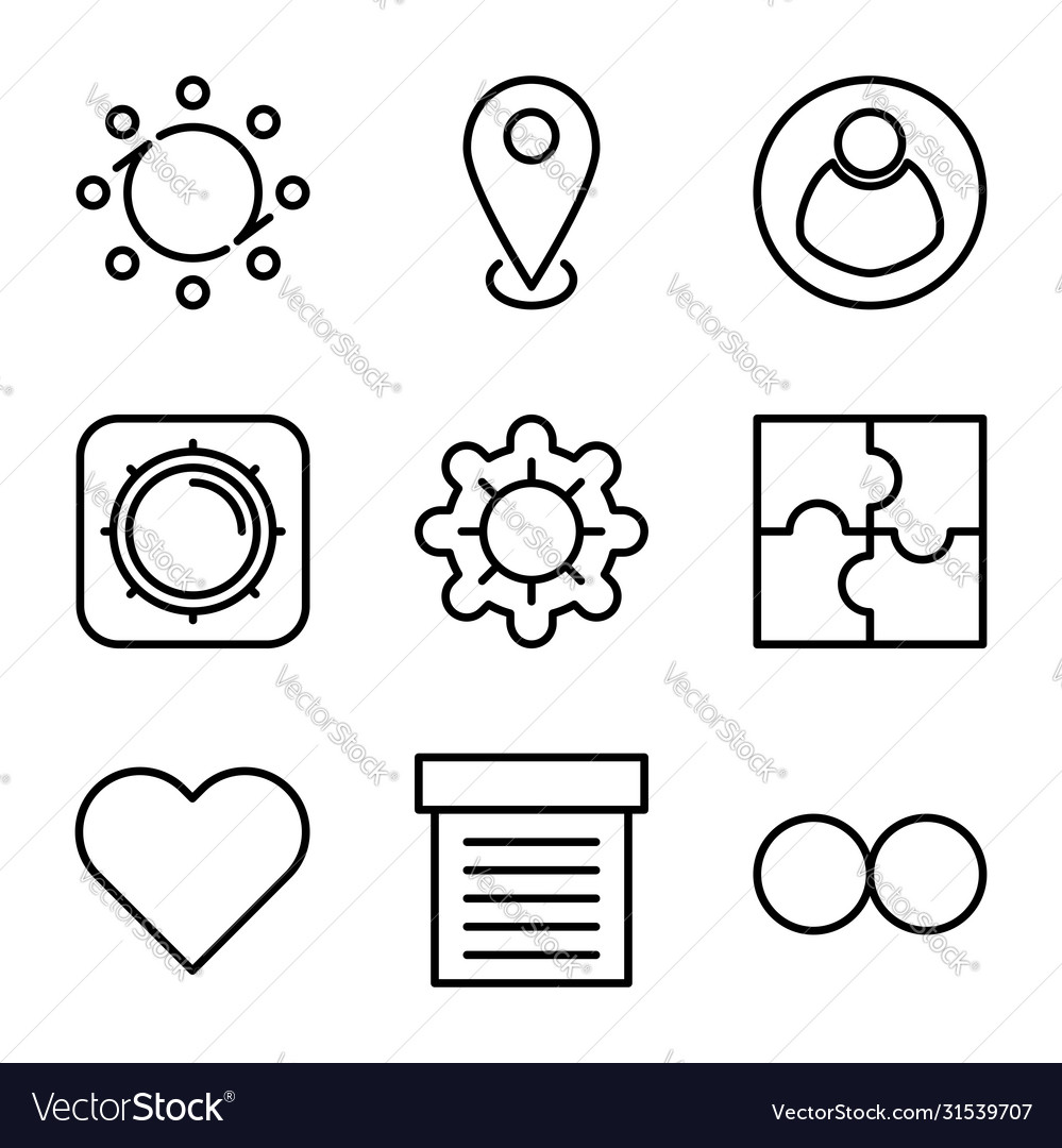 User interface outline icon set include mobile vector image User interface outline icon set include mobile