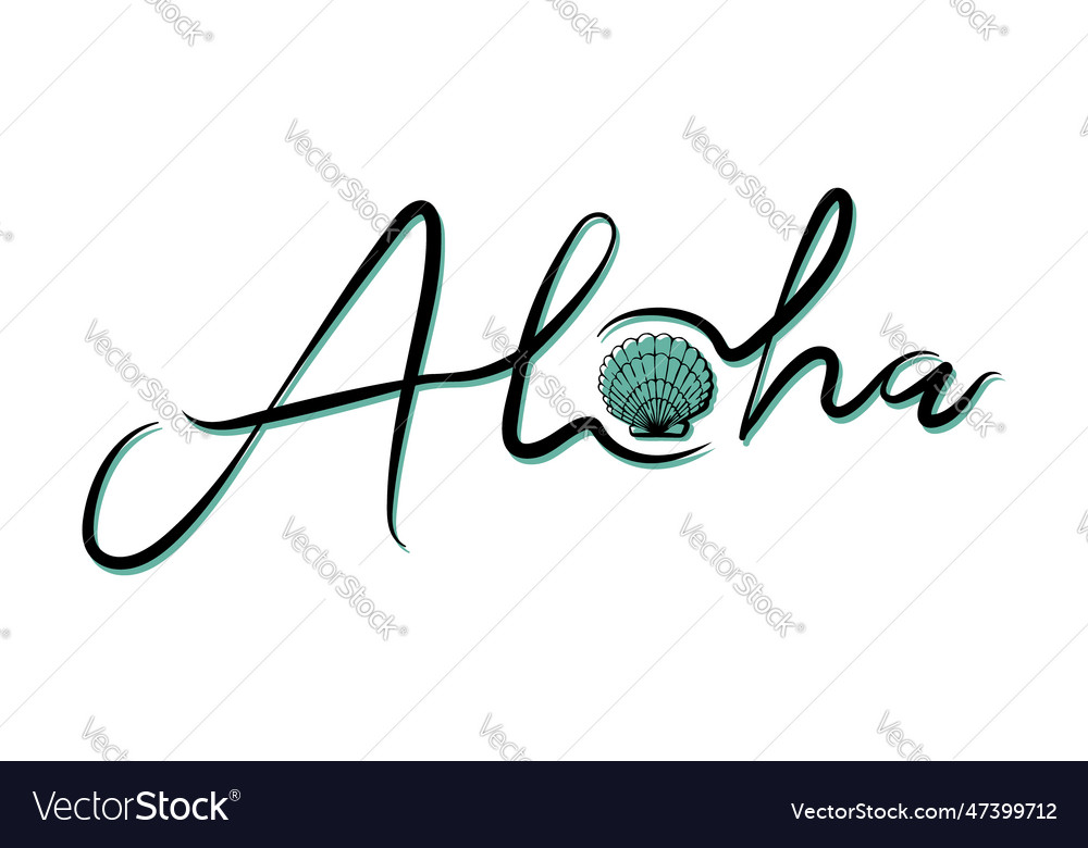 Aloha shell hand drawn Royalty Free Vector Image