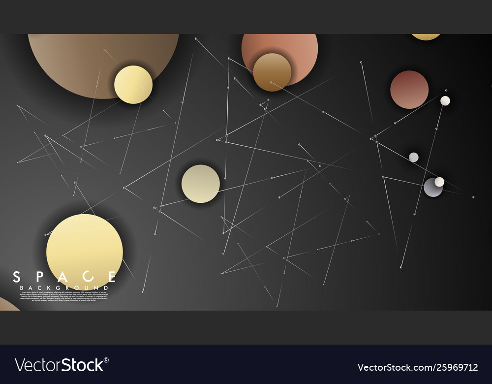 Background flat space with planets and stars