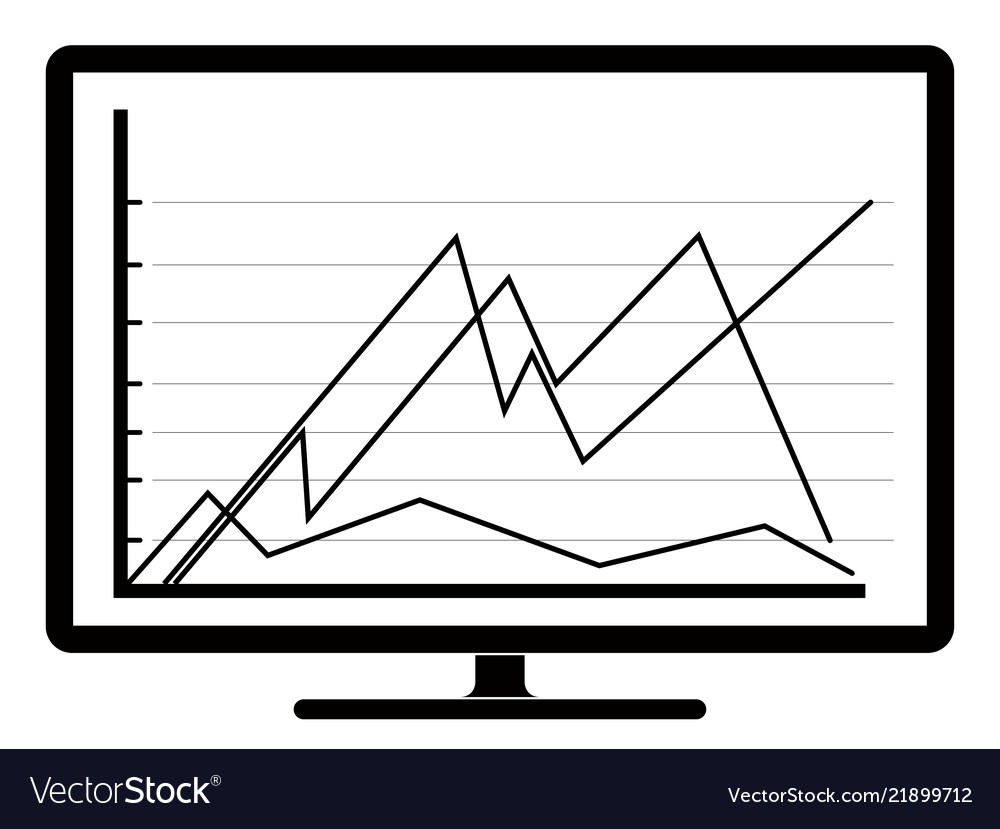 Business graph on a computer screen