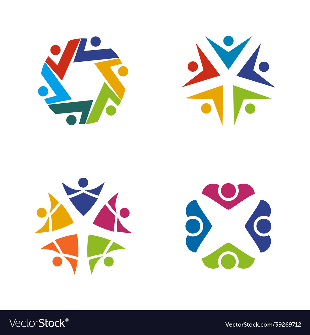 Community adoption care teamwork logo design